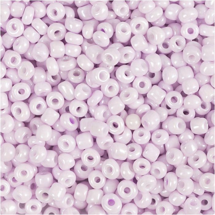 Rocaille seed beads, dia. 3 mm, size 8/0, hole size 0,6-1,0 mm, soft rose, 25 g/ 1 pack