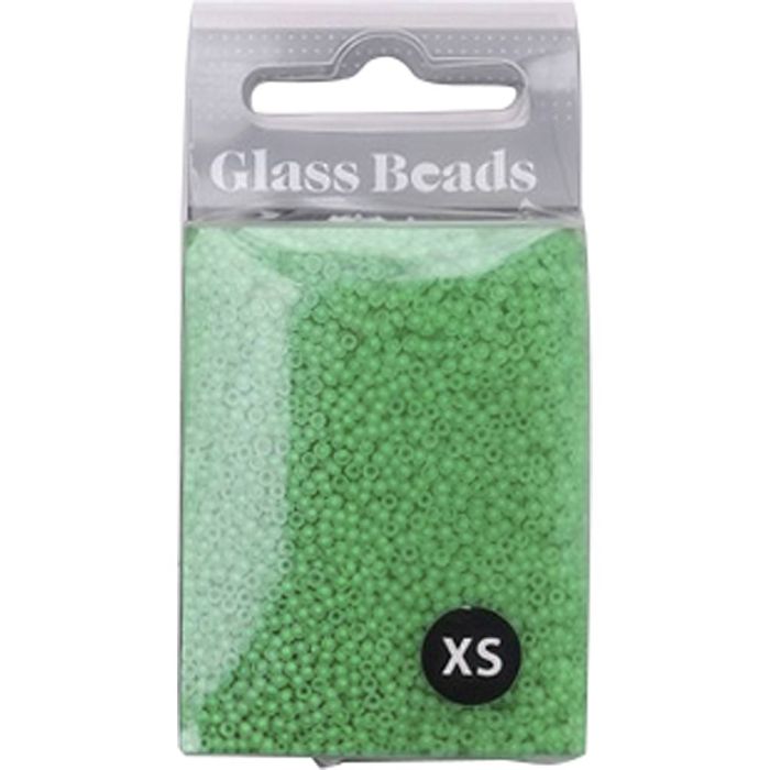 Rocaille seed beads, no. 15/0, dia. 1.7 mm, hole size 0,5-0,8 mm, matt, green, 25 g/ 1 pack