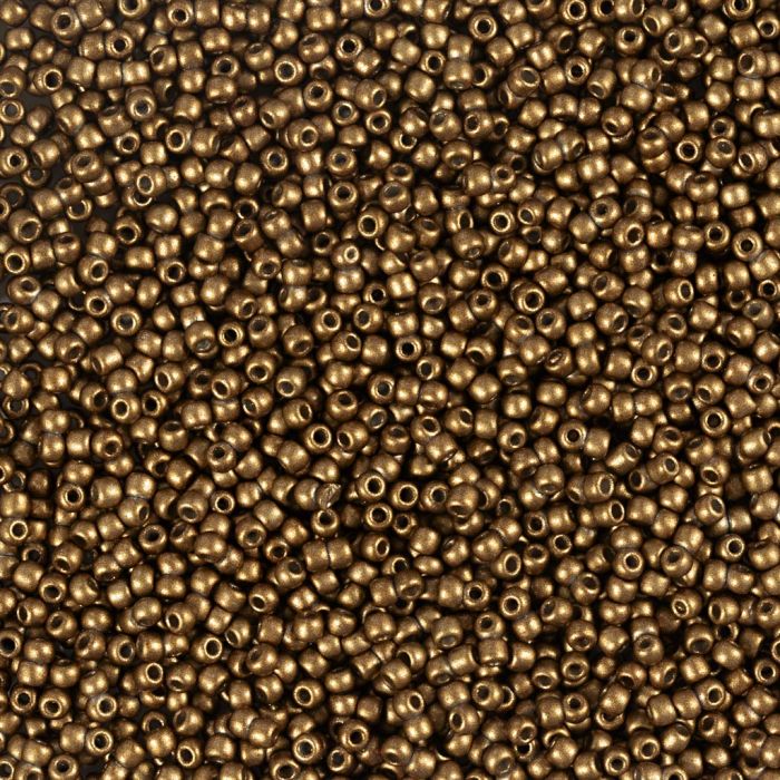 Rocaille seed beads, no. 15/0, dia. 1.7 mm, hole size 0,5-0,8 mm, bronze, 25 g/ 1 pack