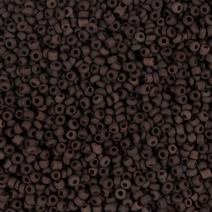 Rocaille seed beads, no. 15/0, dia. 1.7 mm, hole size 0,5-0,8 mm, matt frozen, red, 25 g/ 1 pack