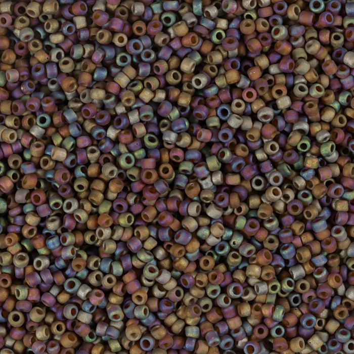 Rocaille seed beads, no. 15/0, dia. 1.7 mm, hole size 0,5-0,8 mm, light beige center, 25 g/ 1 pack
