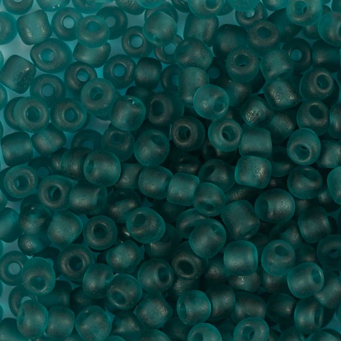 Rocaille seed beads, no. 6/0, dia. 4 mm, hole size 0,9-1,2 mm, matt frozen, turquoise, 25 g/ 1 pack