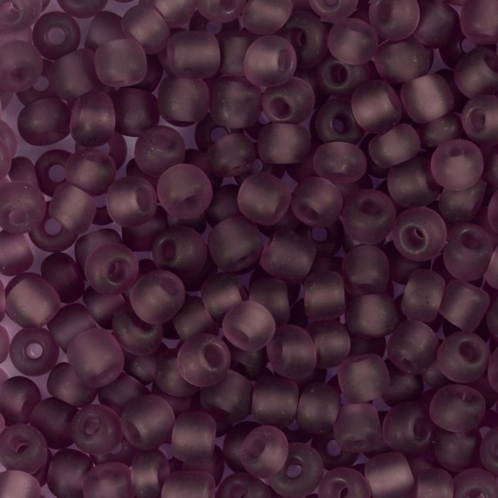 Rocaille seed beads, no. 6/0, dia. 4 mm, hole size 0,9-1,2 mm, matt frozen, light lilac, 25 g/ 1 pack