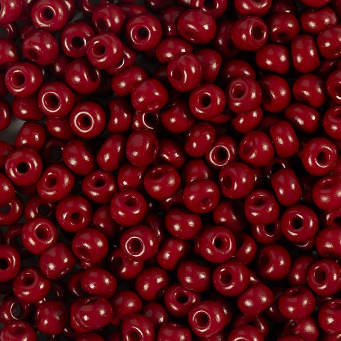 Rocaille seed beads, no. 6/0, dia. 4 mm, hole size 0,9-1,2 mm, matt frozen, red brown, 25 g/ 1 pack