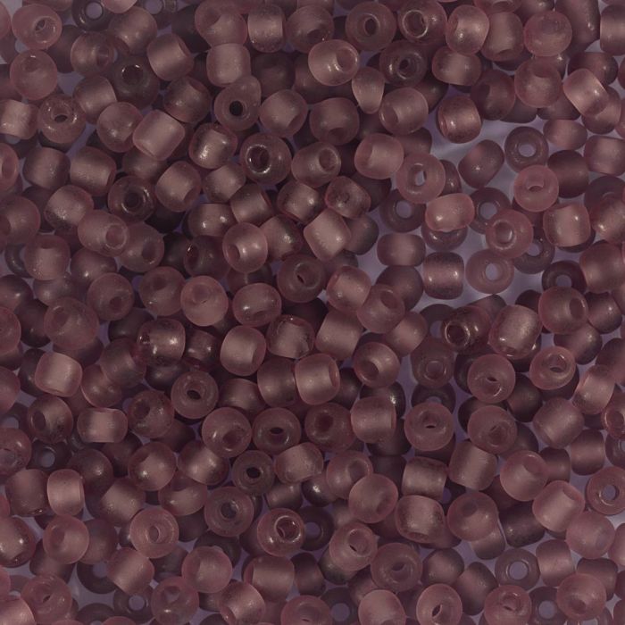 Rocaille seed beads, no. 8/0, dia. 3 mm, hole size 0,6-1,0 mm, matt frozen, light lilac, 25 g/ 1 pack