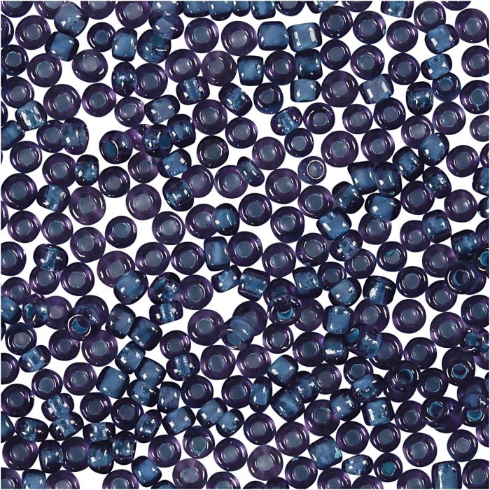Rocaille seed beads, dia. 1,7 mm, size 15/0, hole size 0,5-0,8 mm, purple, 25 g/ 1 pack