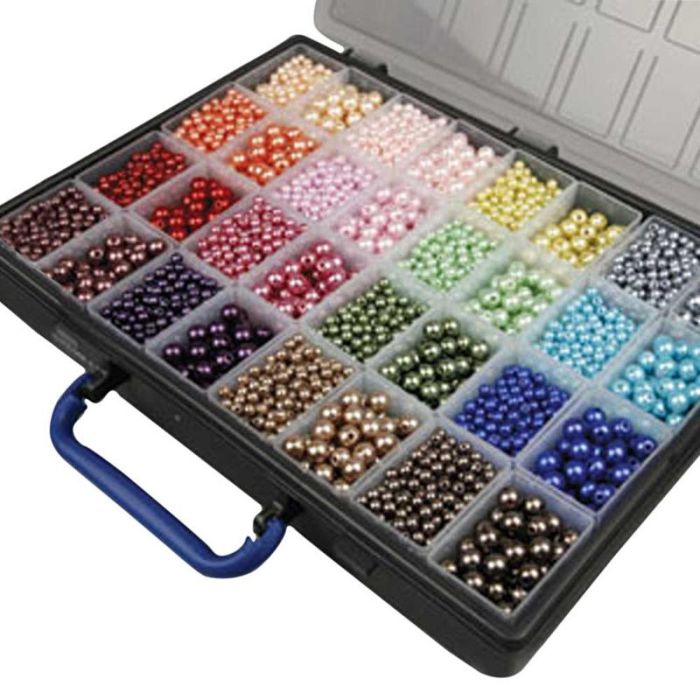 Luxury Wax Beads, hole size 1,5-2 mm, ca. 4700 pc, assorted colours, 32x20 g/ 1 pack
