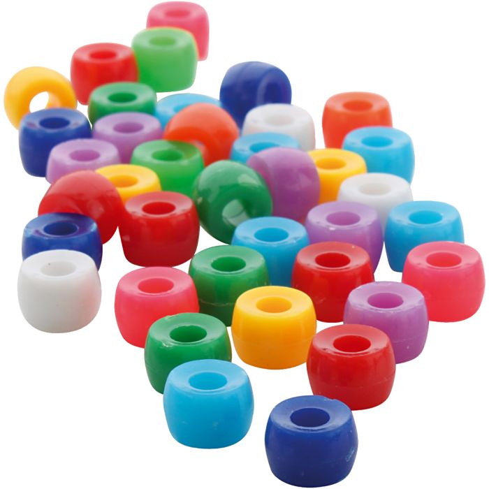 Pony Beads, dia. 7 mm, hole size 3 mm, ca. 1800 pc, 500 g/ 1 bag