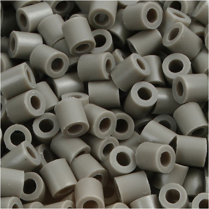 Fuse Beads, size 5x5 mm, hole size 2,5 mm, medium, ash-coloured (32226), 6000 pc/ 1 pack