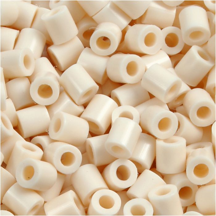 Fuse Beads, size 5x5 mm, hole size 2,5 mm, medium, light beige (32251), 6000 pc/ 1 pack