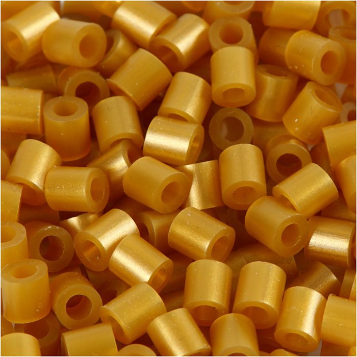 Fuse Beads, size 5x5 mm, hole size 2,5 mm, medium, gold (32263), 1100 pc/ 1 pack