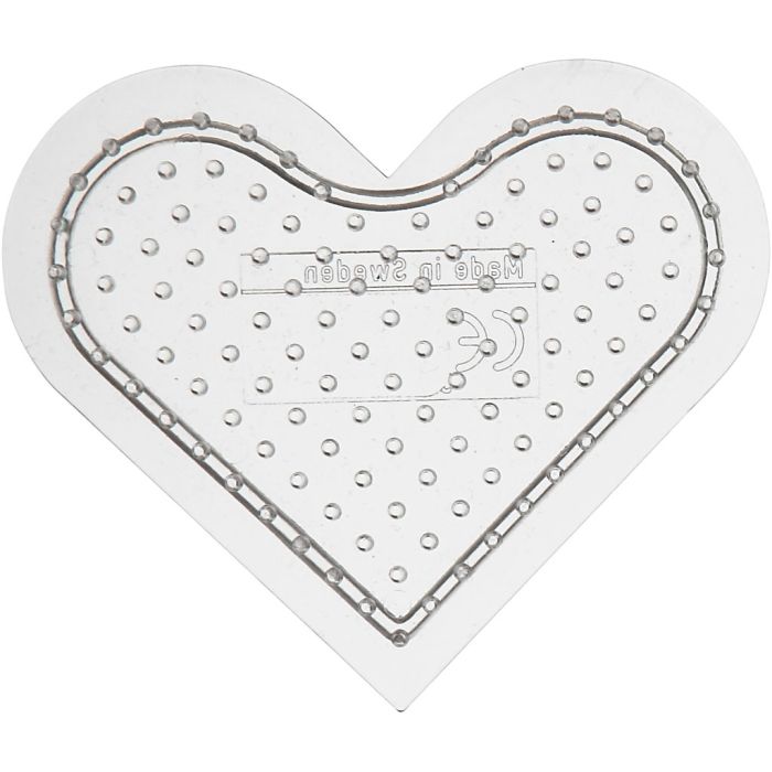 Peg Boards, small heart, size 7 cm, medium, clear, 1 pc
