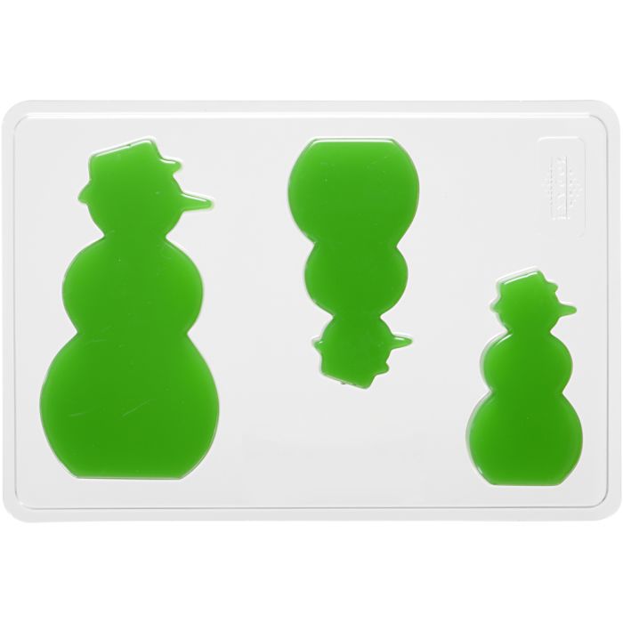Casting Mould, snowman, H: 6+8+10 cm, D. 9 mm, size 14,9x22 cm, 1 pc