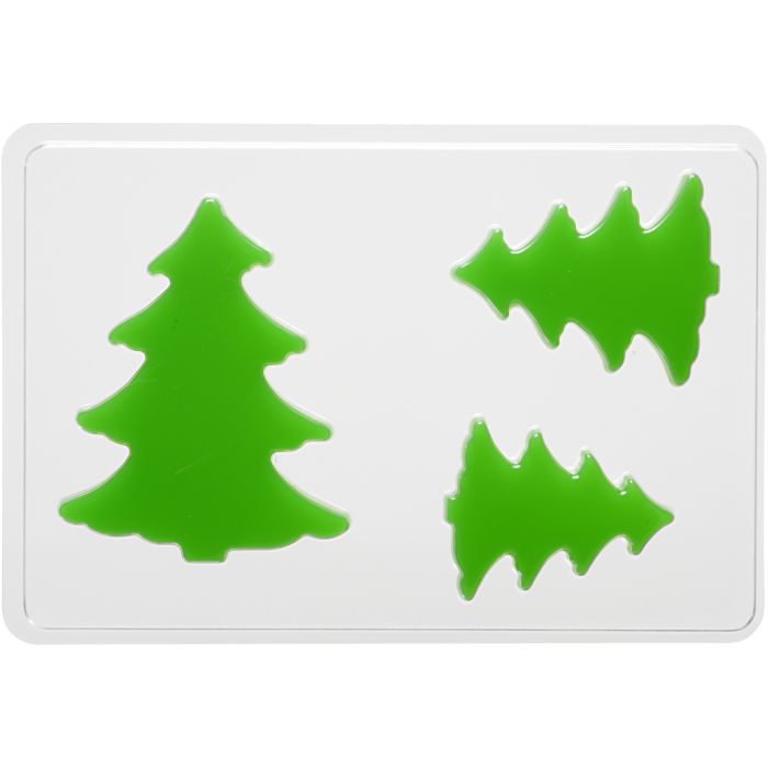 Casting Mould, fir tree, H: 6+8+10 cm, D. 9 mm, size 14,9x22 cm, 1 pc