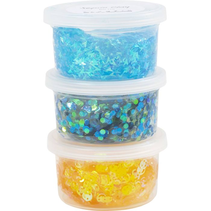 Sequin Clay, blue/green harmony, 3x60 g/ 1 pack