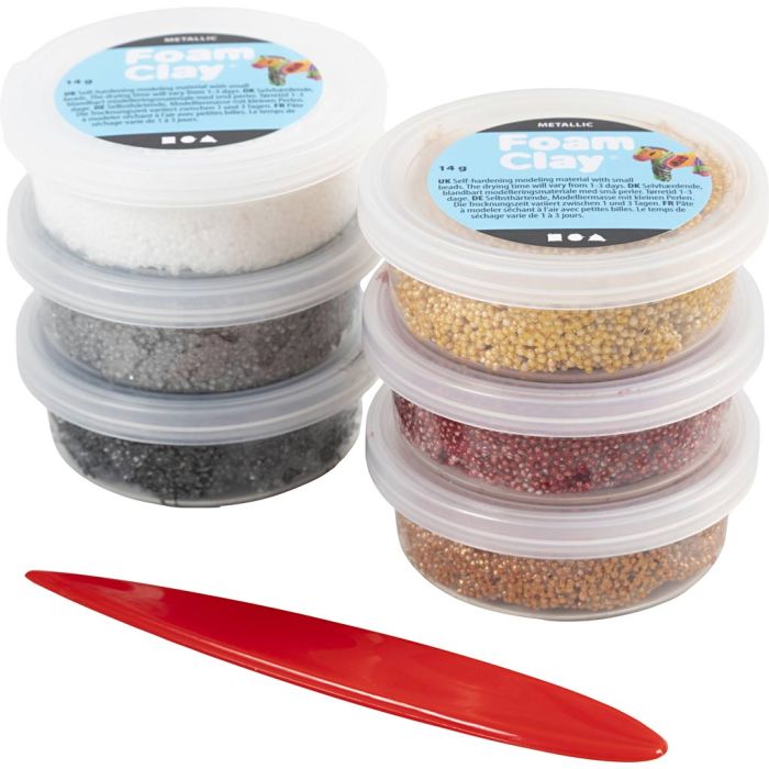 Foam Clay®, metallic, brown harmony, 84 g, 6x14 g/ 1 pack