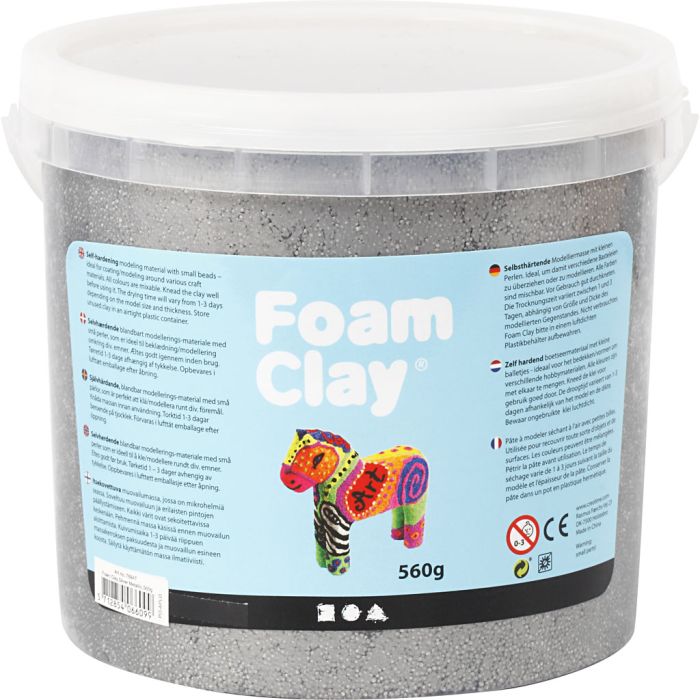 Foam Clay®, metallic, silver, 560 g/ 1 bucket