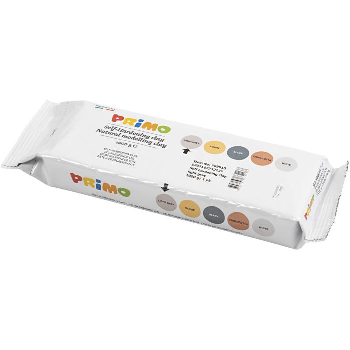 Self-Hardening Clay, light grey, 12x1000 g/ 1 pack