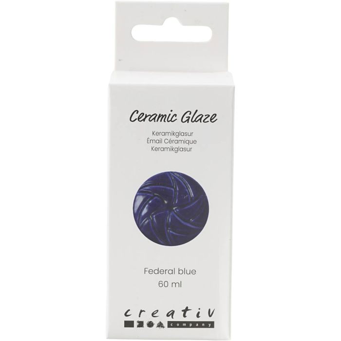 Ceramic Glaze, 984-1101 °C, opaque, federal blue, 60 ml/ 1 tub