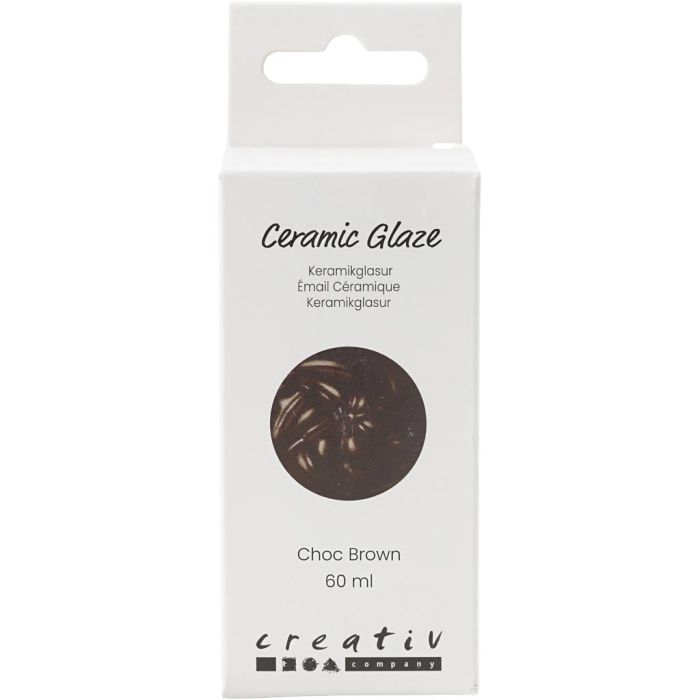 Ceramic Glaze, 984-1101 °C, opaque, chocolate brown, 60 ml/ 1 tub