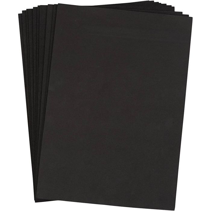 Foam Sheets, A4, sheet 210x297 mm, thickness 2 mm, black, 10 sheet/ 1 pack