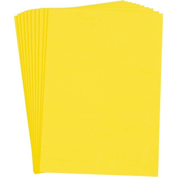 Foam Sheets, A4, sheet 210x297 mm, thickness 2 mm, yellow, 10 sheet/ 1 pack