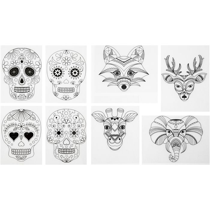 Shrink plastic sheets with motifs, sheet 10,5x14,5 cm, thickness 0,3 mm, matt transparent, 36 sheet/ 1 pack