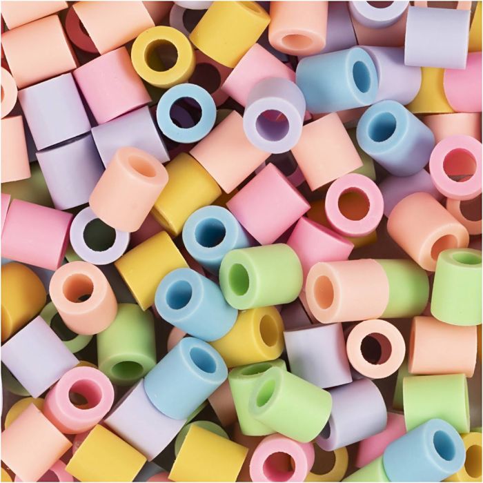 NABBI BioBeads, size 5x5 mm, hole size 2,5 mm, medium, pastel colours, 1000 pc/ 1 pack