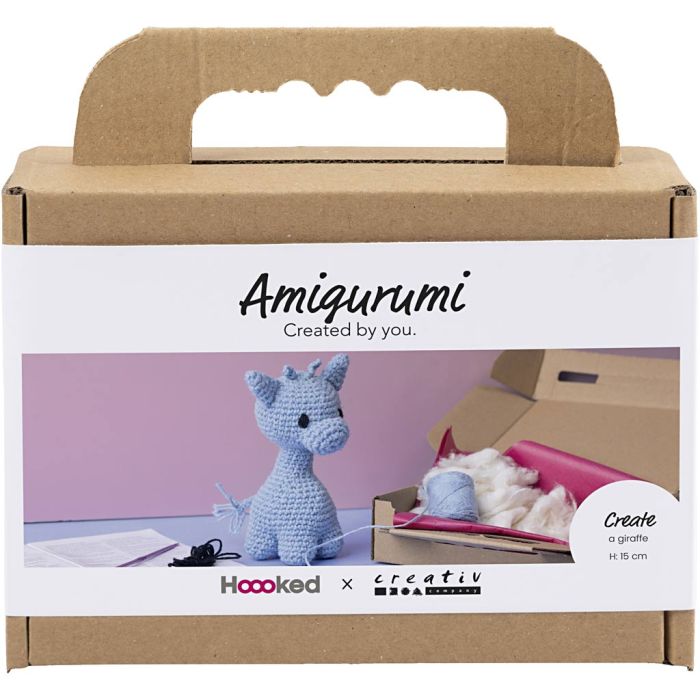Craft Kit Amigurumi , Giraffe, light blue, 1 pack
