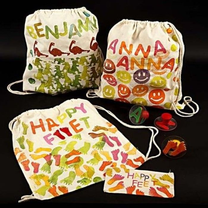Shoe Bags and Pencil Cases with Stamp Printing