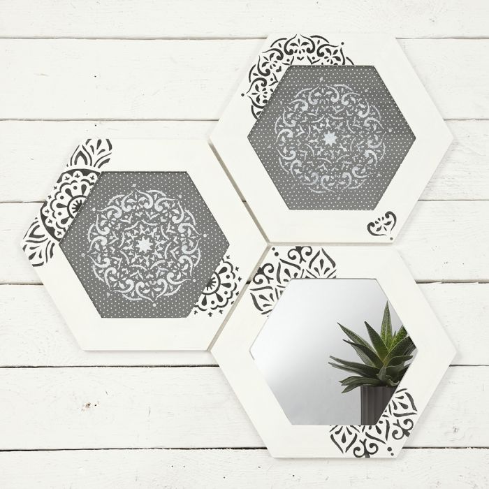 Wooden Frames decorated with Ethnic Patterns using a Stencil