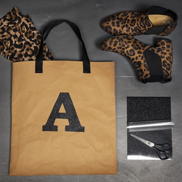 Iron-on Foil on a Faux Leather Bag