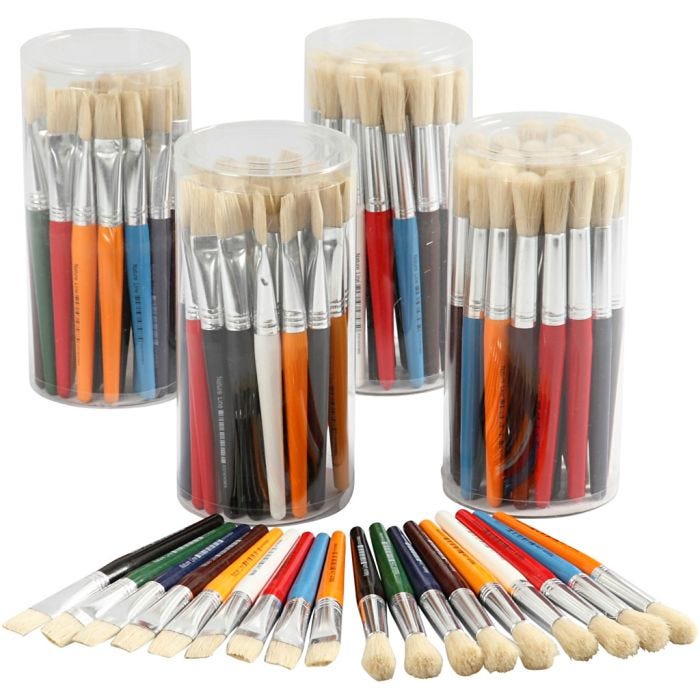Kids Paint Brushes, W: 15 mm, 120 asstd./ 1 pack