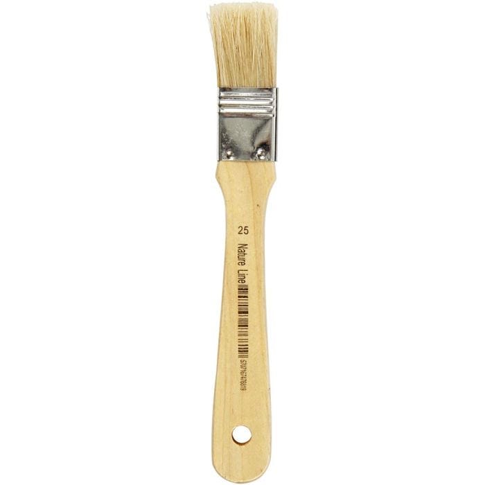 Varnish Brushes, L: 18,5 cm, W: 25 mm, flat, 12 pc/ 1 pack