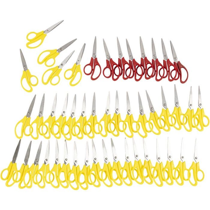 Kids Scissors, L: 12,5 cm, pointed, Both Left and Right, 48 pc/ 1 pack
