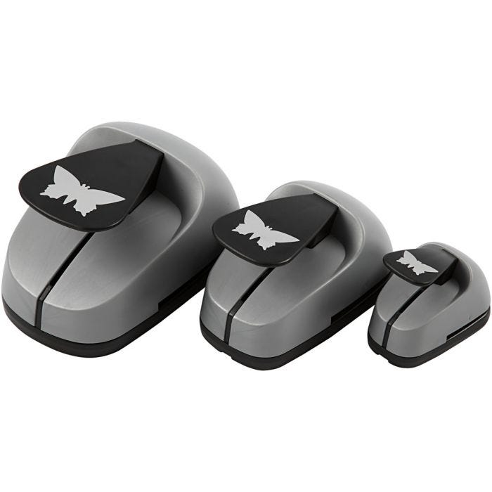 Craft Punch Set, butterfly, size 25+49+75 mm, 3 pc/ 1 pack