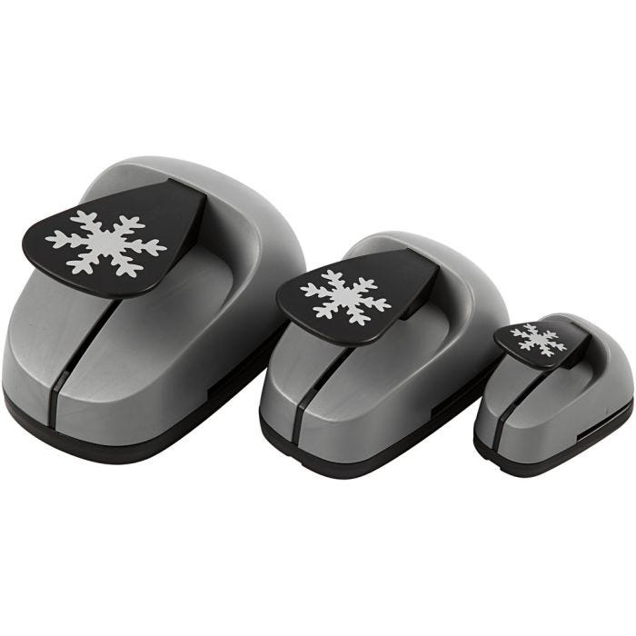 Craft Punch Set, ice crystal, size 25+49+75 mm, 3 pc/ 1 pack