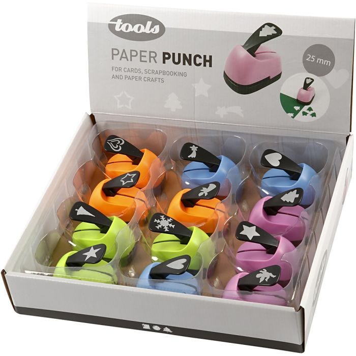 Paper Punches, christmas motives, size 25 mm, 12 pc/ 1 pack