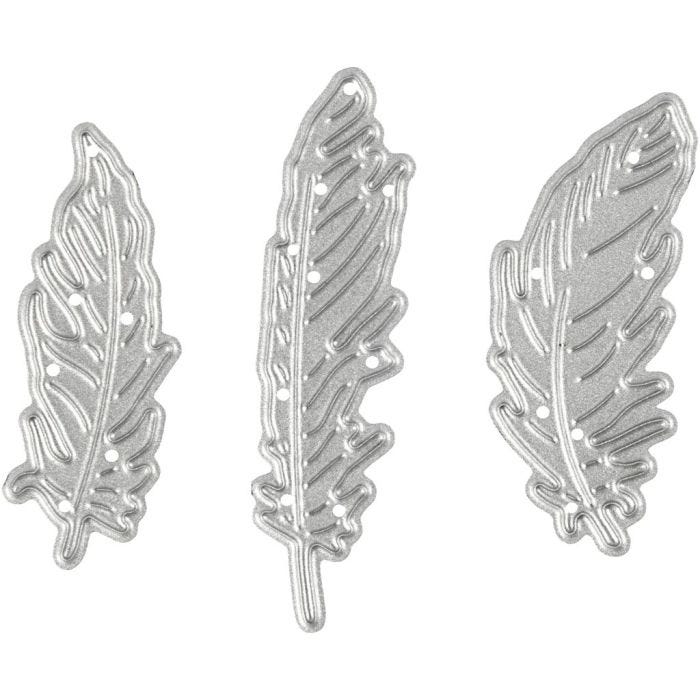 Die Cut and Embossing Folder, feather, size 47x48 mm, 1 pc