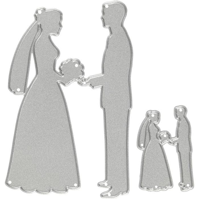 Die Cut, wedding couples, size 52x81+23x35 mm, 1 pc