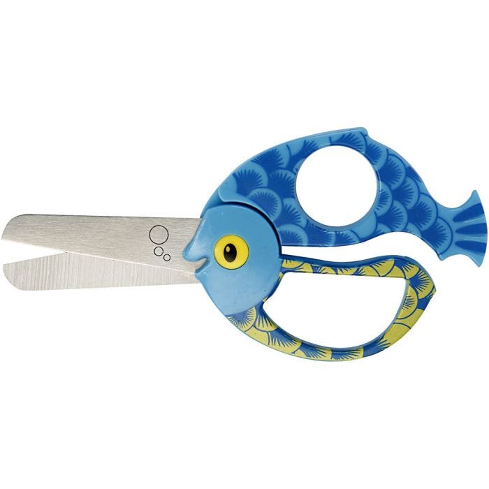 Kids Animal Scissors, Fish, L: 13 cm, 1 pc