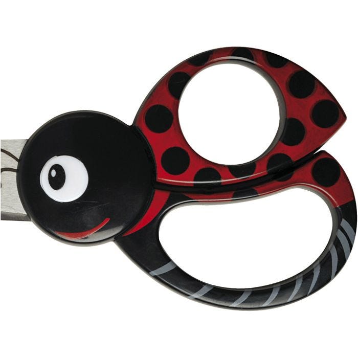Kids Animal Scissors, Ladybird, L: 13 cm, 1 pc