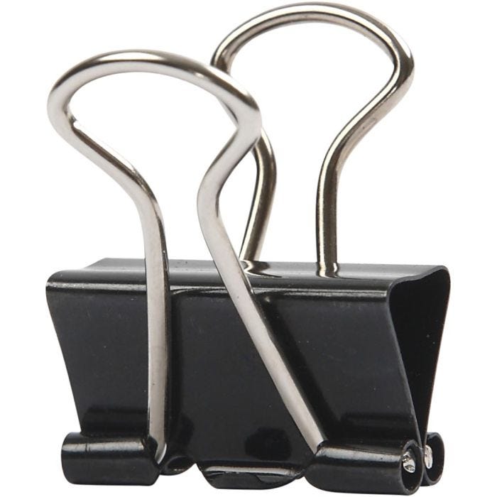 Foldback Clips, W: 19 mm, black, 40pc/ 1 pack