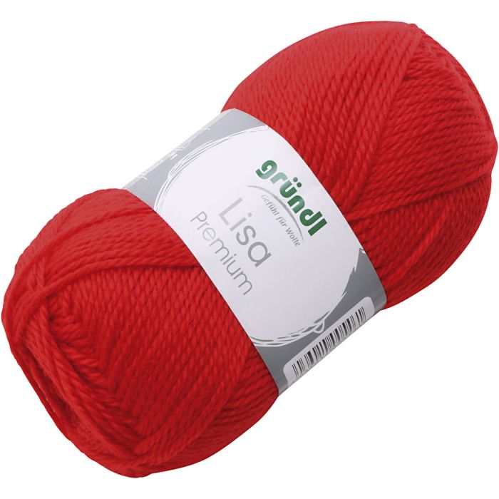 Acrylic yarn, red, 50 g/ 1 ball