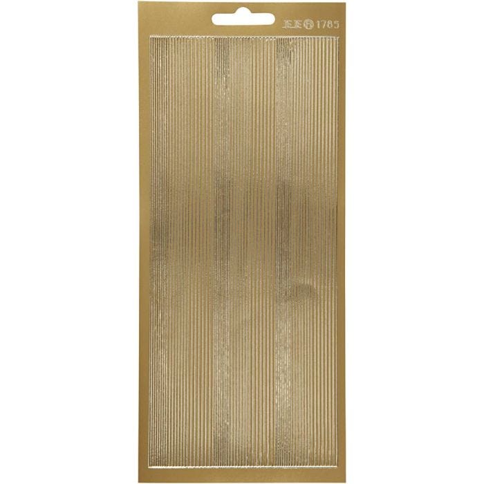 Stickers, borders, sheet 10x23 cm, gold, 1 sheet