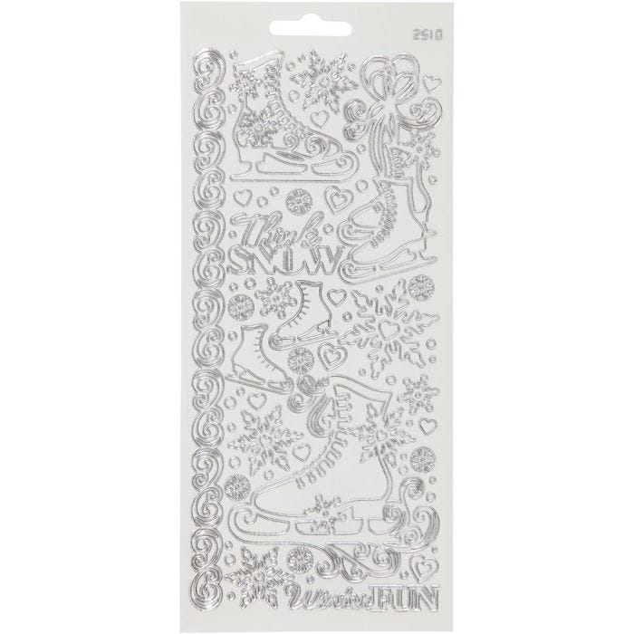 Stickers, ice skates, sheet 10x23 cm, 1 sheet