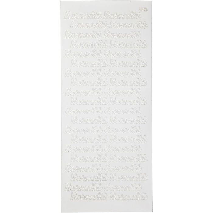 Stickers, barnedåb, 10x23 cm, white, 1 sheet