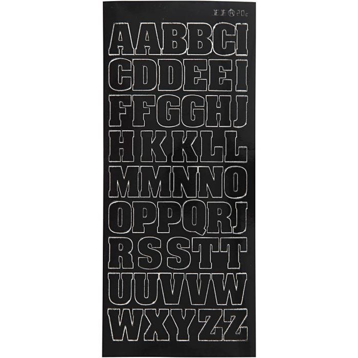 Stickers, big letters, capital, 10x23 cm, black, 1 sheet