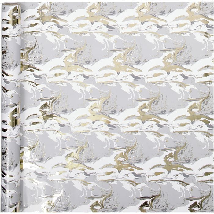 Gift wrap, marbling, W: 50 cm, 80 g, 3 m/ 1 roll