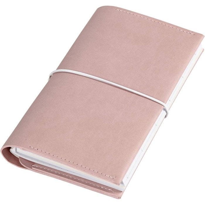 Planner, size 10x18x1,5 cm, elastic closure, rose, 1 pc